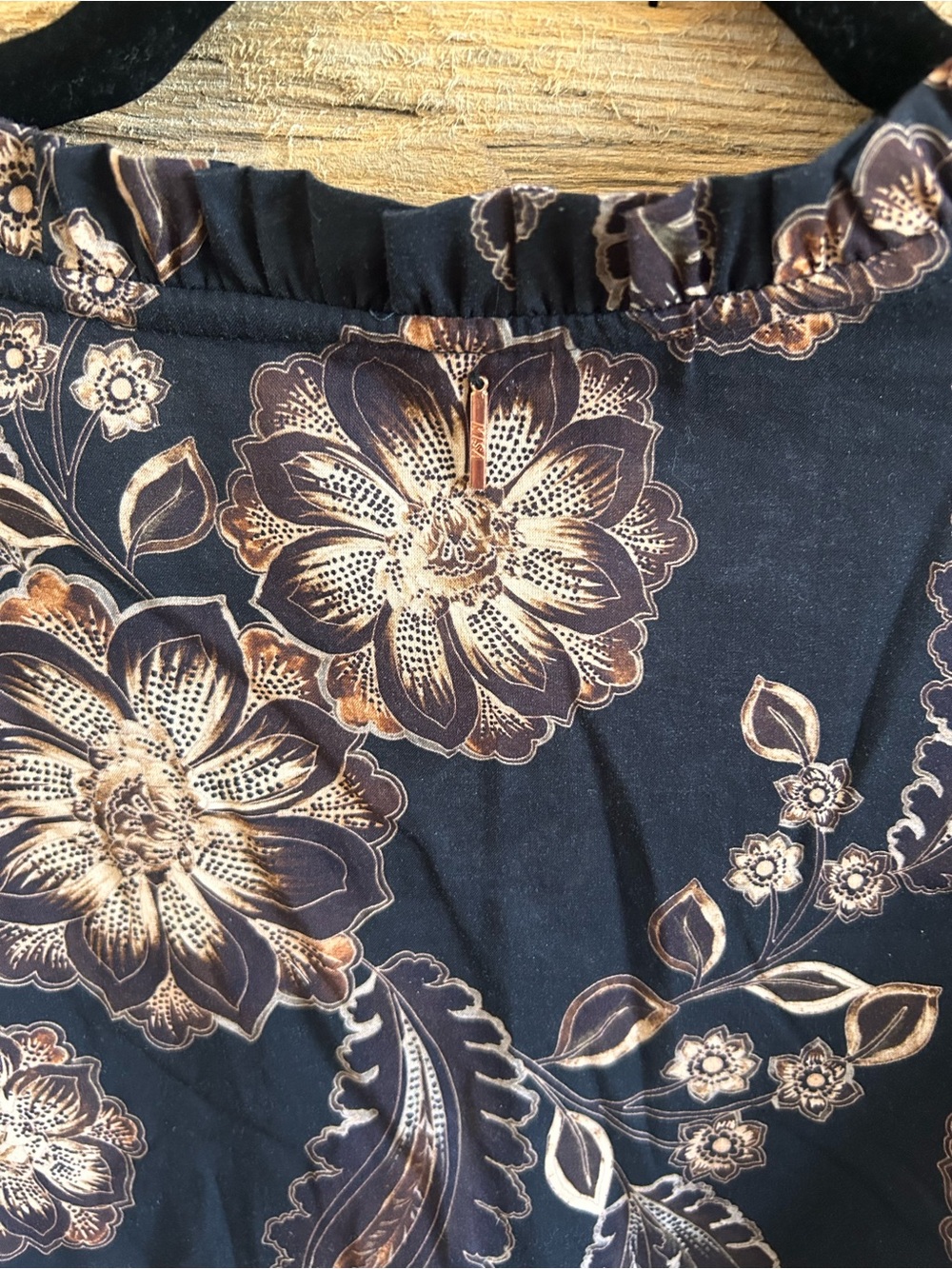 NWT Misa Los Angeles Black and Bronze Floral Mini Dress - Picture 8 of 11